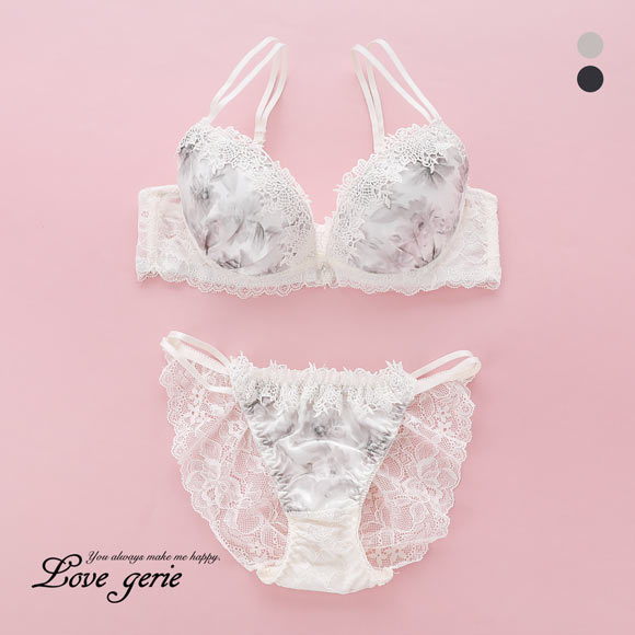 ラブジェリー モノブルーム ブラセット EF 大きいサイズ グラマー 盛り胸 Wパッド 厚盛り 谷間ブラ バストアップ ove gerie