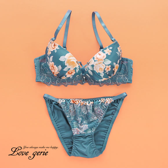 ラブジェリー ローズガーデン ブラセット ABCD 盛り胸 Wパッド 谷間ブラ バストアップ ブラジャー ショーツ セット