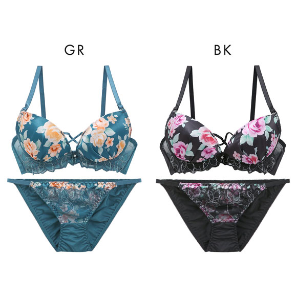 ラブジェリー ローズガーデン ブラセット ABCD 盛り胸 Wパッド 谷間ブラ バストアップ ブラジャー ショーツ セット