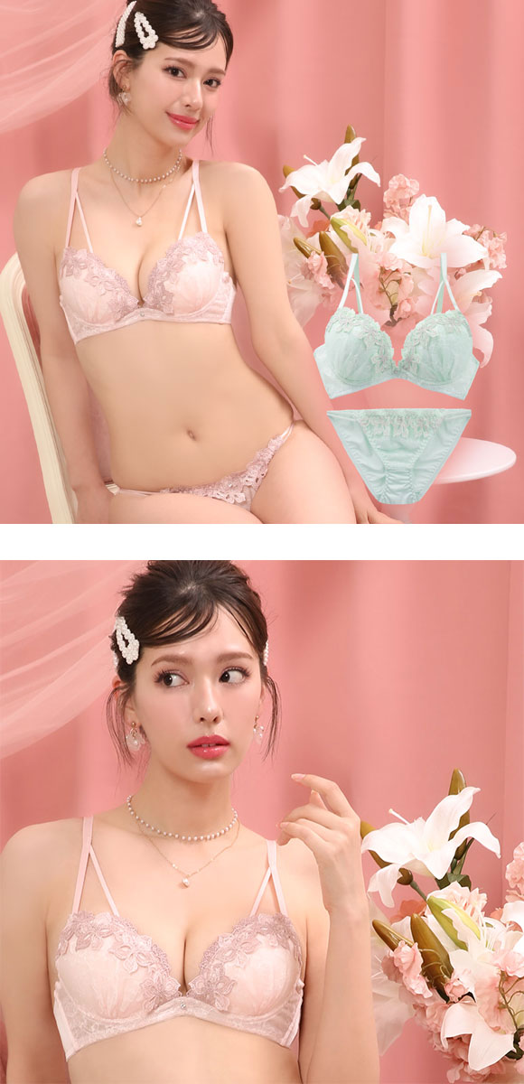 ラブジェリー チャームリリー ブラセット ABCD 盛り胸 Wパッド 谷間ブラ バストアップ ブラジャー ショーツ セット Love gerie