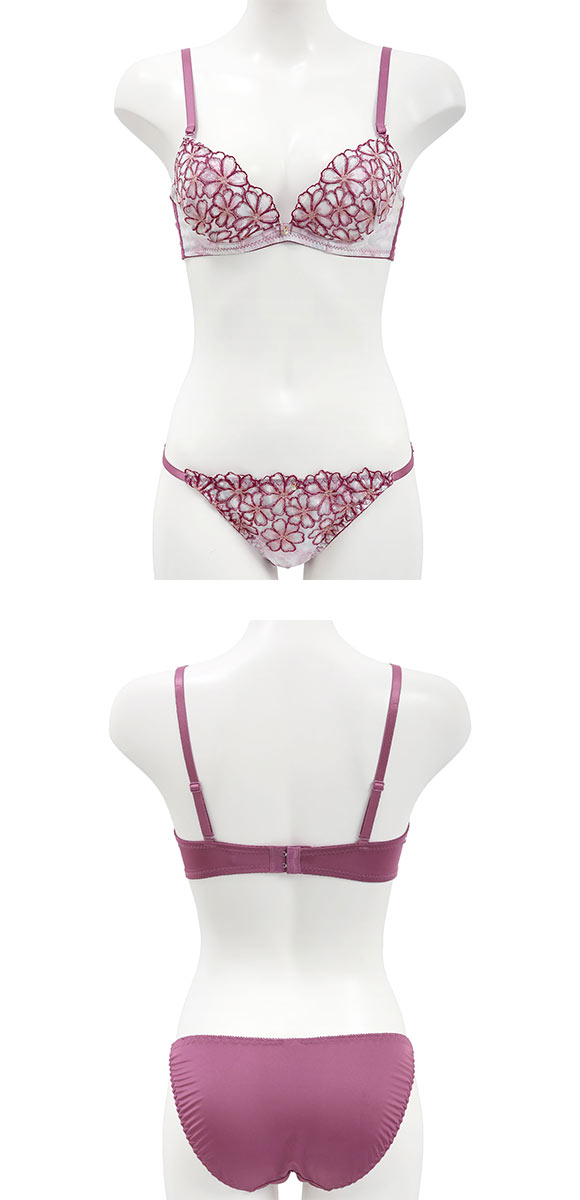 ラブジェリー ブルームフラワー ブラセット ABCD 盛り胸 Wパッド 谷間ブラ バストアップ ブラジャー ショーツ セット