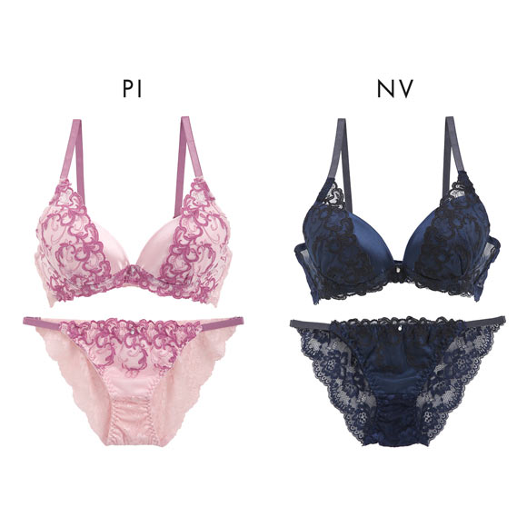 ラブジェリー ドレッシーアイビー ブラセット EF グラマーサイズ 大きいサイズ 盛り胸 Wパッド 谷間ブラ バストアップ ブラジャー ショーツ セット Love gerie