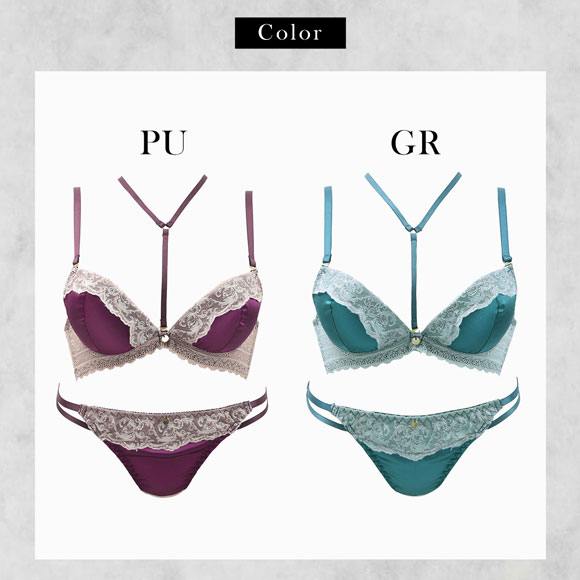 ラブジェリー ピーコックリュクス チョーカー付き ブラセット ABCD 盛り胸 谷間ブラ 脇寄せ バストアップ バックレース ブラジャー ショーツ Love gerie