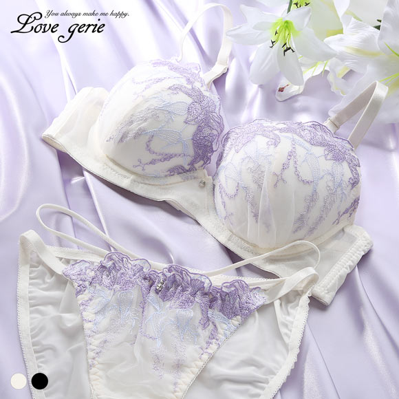 ラブジェリー ゴシックリリー ブラセット EF 大きいサイズ グラマー Wパッド 谷間ブラ バストアップ ブラジャー Love gerie