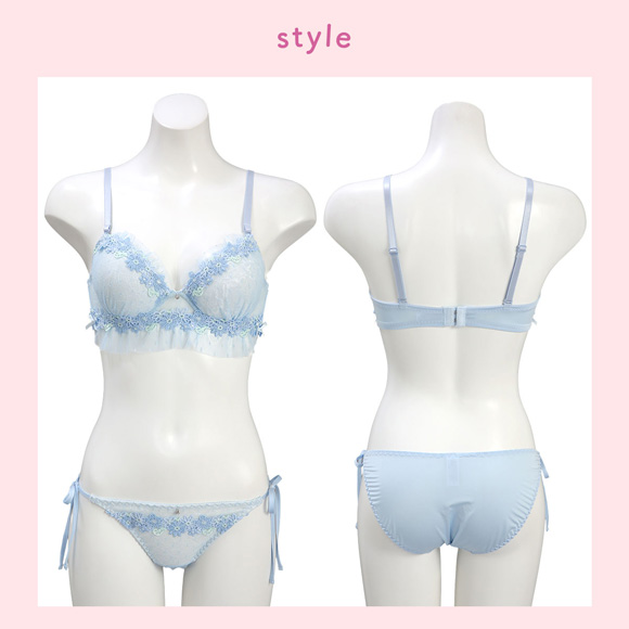 ラブジェリー プリティケミカル ブラセット ABCD 盛り胸 Wパッド 谷間ブラ サイドリボン 紐パン ブラショーツセット Love gerie