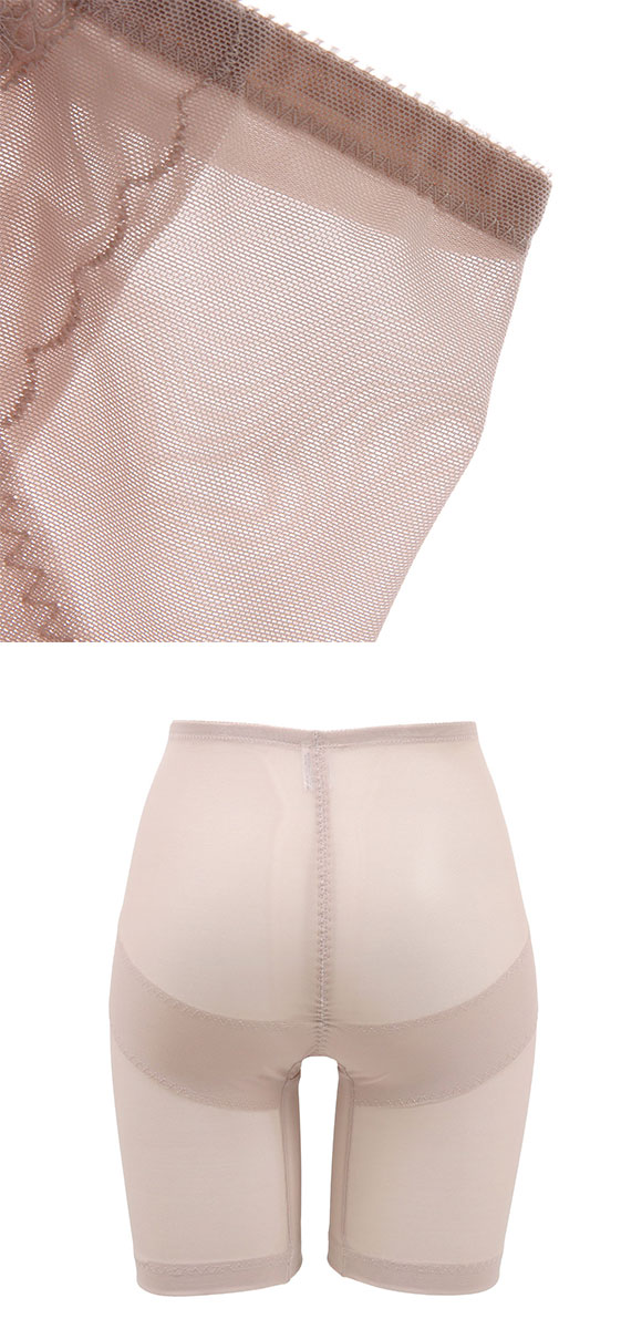 スリム魅せ メッシュガードル ロング丈 お腹押さえ＆ヒップアップ ショーツガードル ロングガードル 細見え 補正下着 美尻