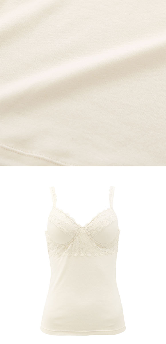 肌に優しい綿100％ ゆったりブラトップ M L LL モールドカップキャミソール カップ付きインナー ブラキャミ