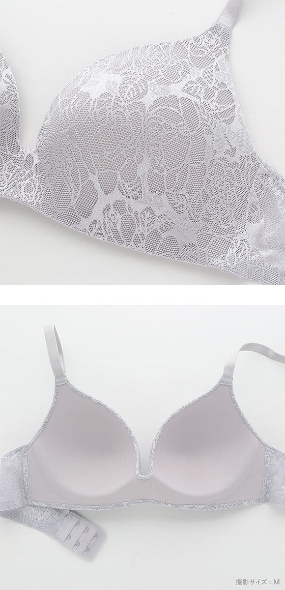 ジャガードモールド プレミアム ノンワイヤーブラジャー M L LL ワイヤレス 軽い ひびきにくい 単品 らくちん ストレスフリー 美胸