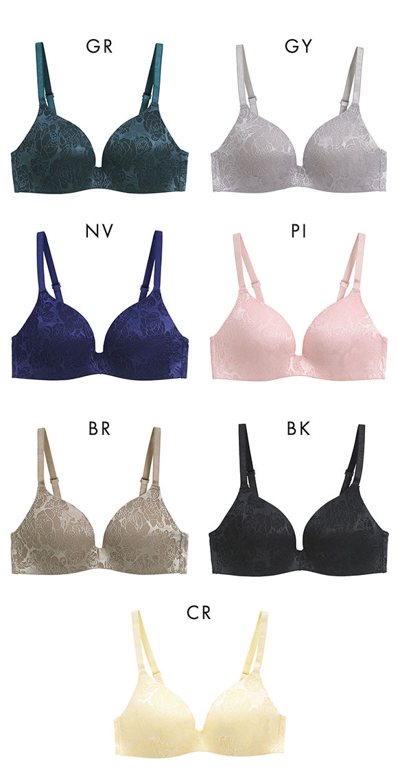 ジャガードモールド プレミアム ノンワイヤーブラジャー M L LL ワイヤレス 軽い ひびきにくい 単品 らくちん ストレスフリー 美胸