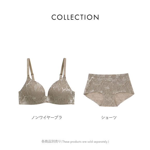 ジャガードモールド プレミアム ノンワイヤーブラジャー M L LL ワイヤレス 軽い ひびきにくい 単品 らくちん ストレスフリー 美胸