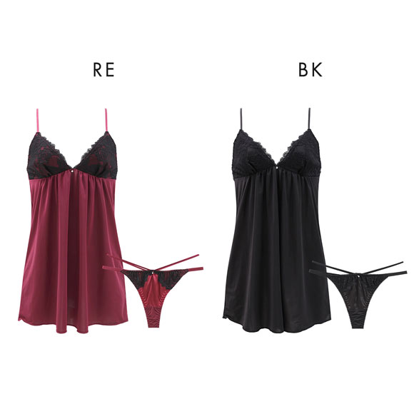 ラブジェリー アギシャンノワール キャミソール Tバックショーツ セット ML ベビードール タンガ セットアップ スリップ ナイトウェア Love gerie