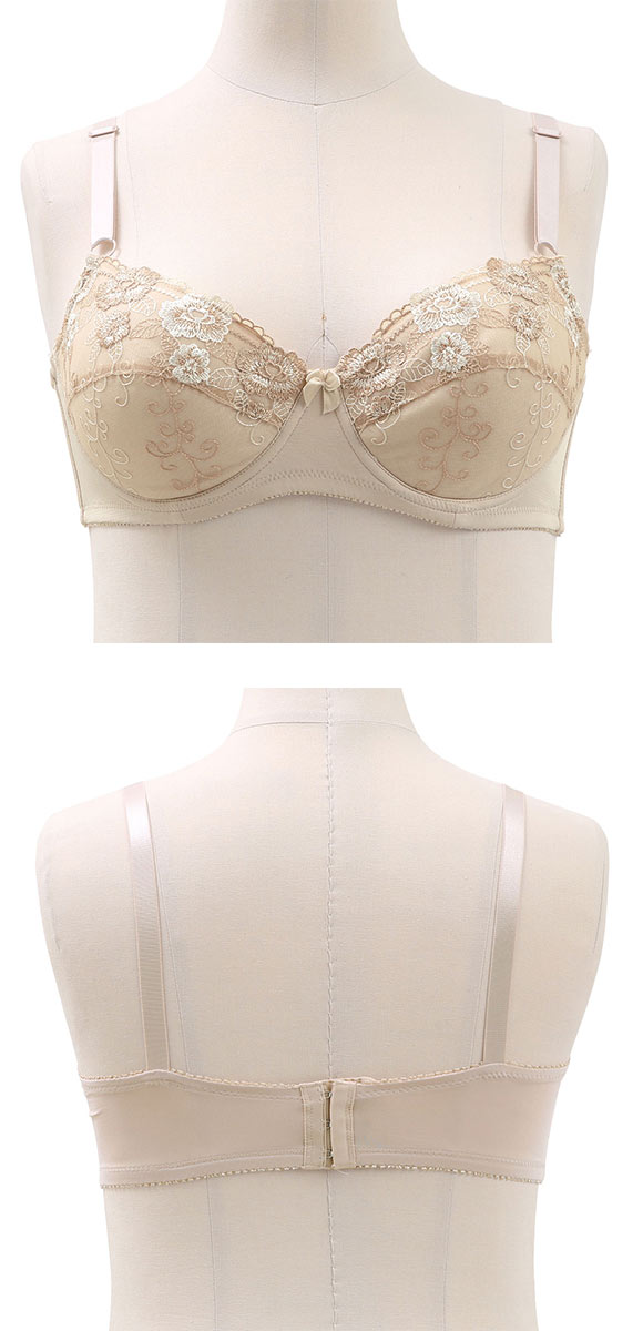 大きなお胸もしっかりサポート！脇高設計グラマーカップワイヤーブラ DEF75-90 ブラジャー 3/4カップ 単品 脇肉 ハミ肉