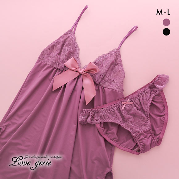 ラブジェリー ラシャスレース セットアップ キャミソール ベビードール ショーツ セット ML スリップ ランジェリー