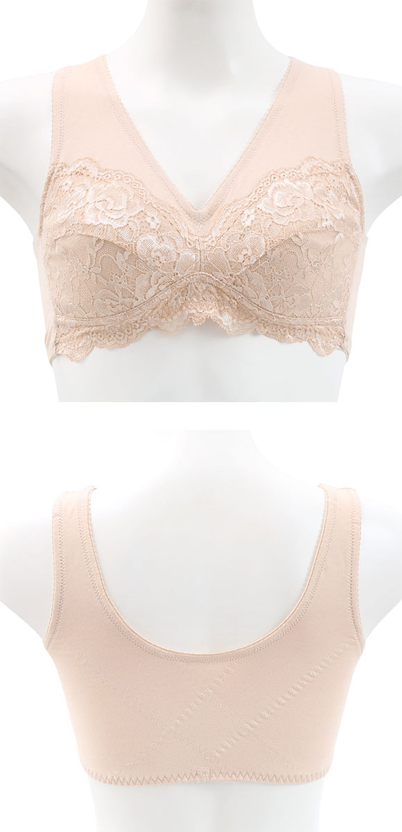 ヴェリーラック 毎日ノンワイヤー 綿混快適フィット ノンワイヤーブラジャー M-3L 背筋スッキリ お肌に優しい＆背筋がピン VERYLUCK