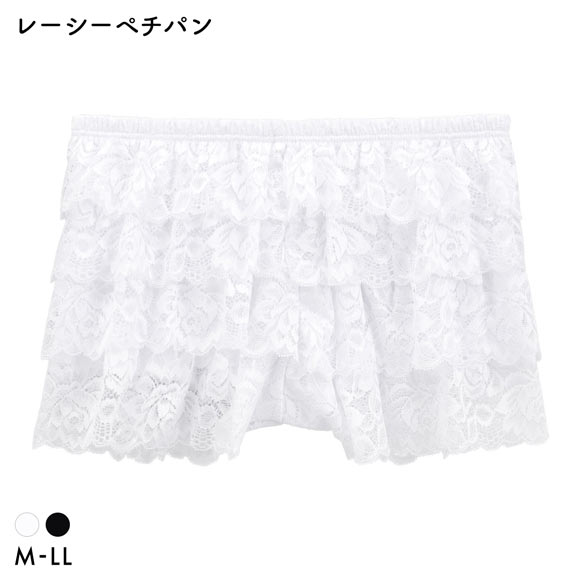 レーシーぺチパン ふりふり 見せパン フリル ショートパンツ M L LL 1分丈 パジャマ ペチパン インナーボトム コスプレ