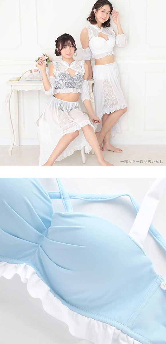 コスプレスタイル きゅん水着 4点セット M L メイド セーラー服 ドレス スイムウェア イベント ナイトプール スカート 衣装