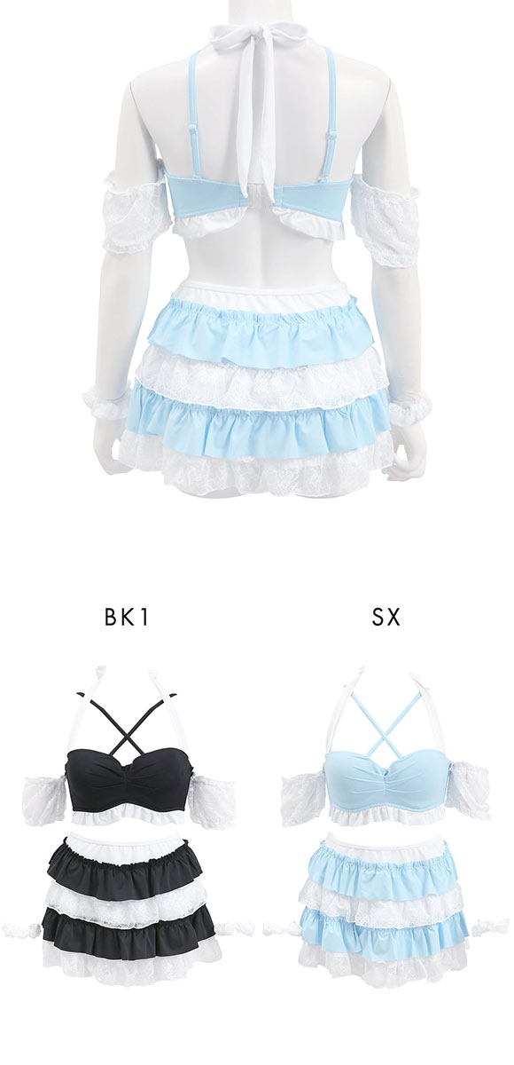 コスプレスタイル きゅん水着 4点セット M L メイド セーラー服 ドレス スイムウェア イベント ナイトプール スカート 衣装