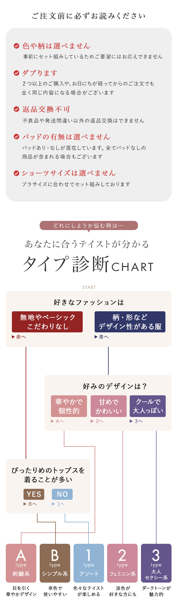 ブラジャー ショーツ 3点セット 福袋 選べる5タイプ おまかせ 刺繍 レース おしゃれ シンプル ABCDEF 大きいサイズ
