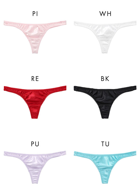 ラポーム La-Pomme サテン地 Tバック ショーツ レディース 日本製 単品