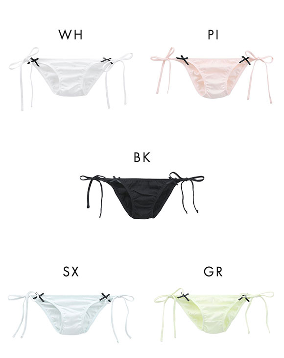 ラポーム コットン 脇ヒモ リボン付き フルバック ショーツ レディース サイドリボン 紐パン La-Pomme 日本製 単品