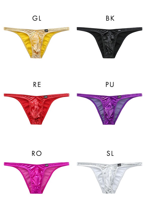 ラポーム オム メタリック ローライズ フルバック ビキニ メンズ 前閉じ 日本製 La-Pomme Homme