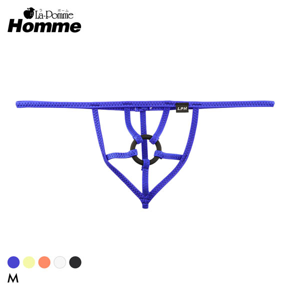 ラポーム オム スーパーWET ブラックパワーリング付き Gストリング メンズ Tバック ビキニ 日本製 La-Pomme Homme