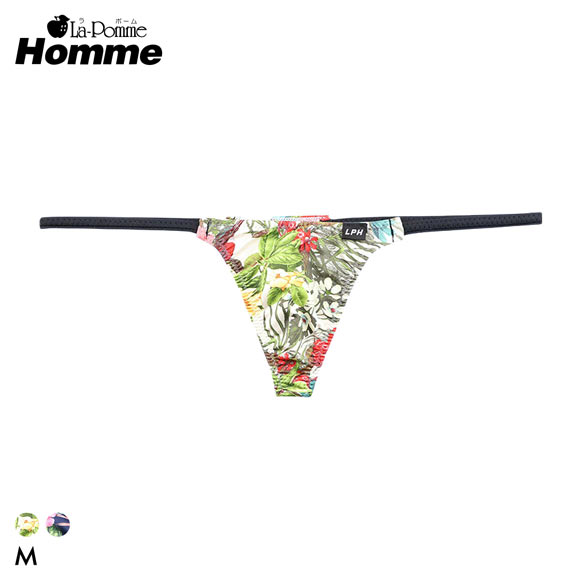 ラポーム オム アマゾンリーフプリント 極小 Tバック ビキニ メンズ 日本製 La-Pomme Homme