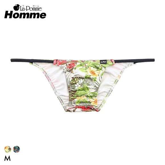 ラポーム オム アマゾンリーフプリント 極小 ハーフバック ビキニ メンズ 日本製 La-Pomme Homme