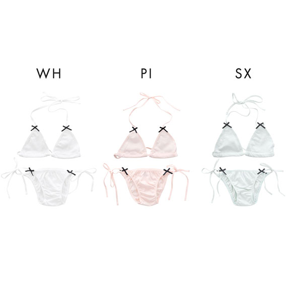 ラポーム リボン付き ブラ＆ショーツセット レディース フェミニン La-Pomme