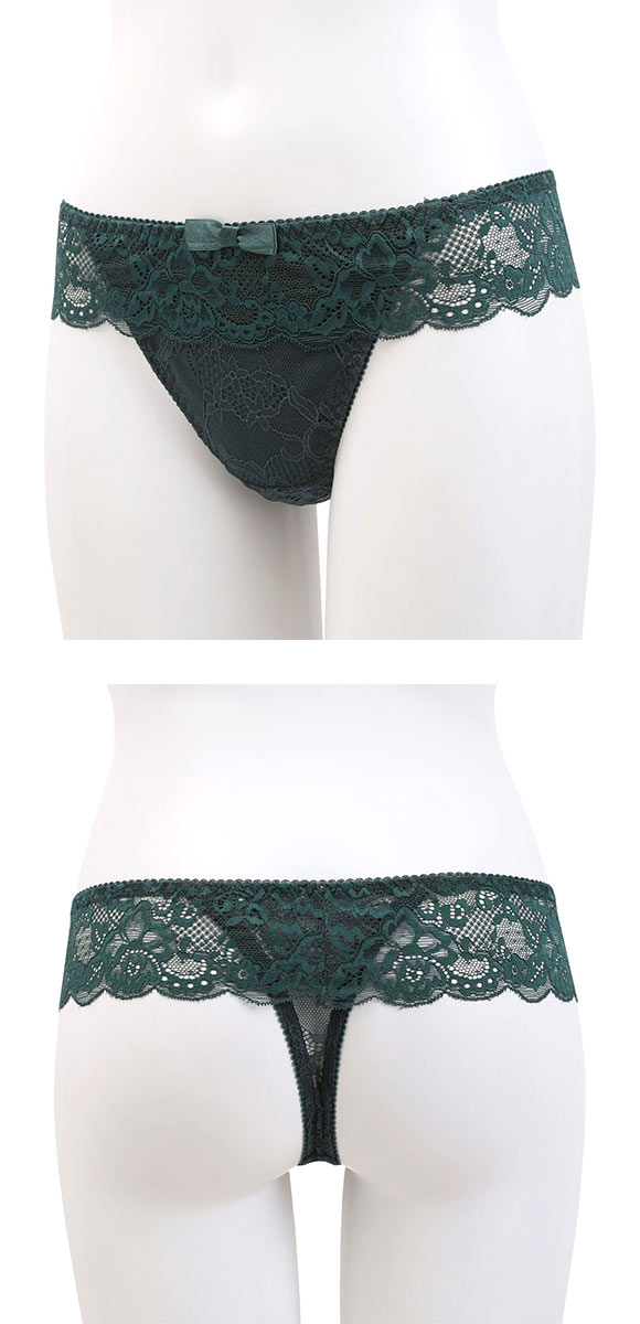 (ギャラシー)Gi la see 美乳ブラ Tバック ショーツ 総レース リボン フリル 単品