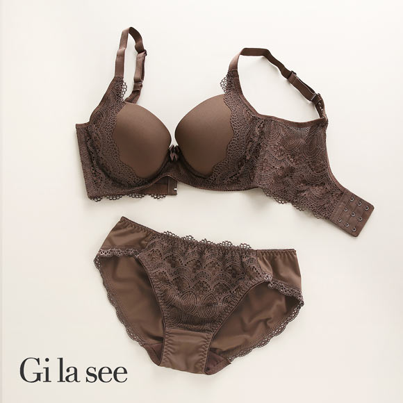 ギャラシー プヨ肉すっきり美乳ブラセット EF65-85 補正 グラマーサイズ 大きいサイズ 3/4カップ ブラショーツセット 脇高