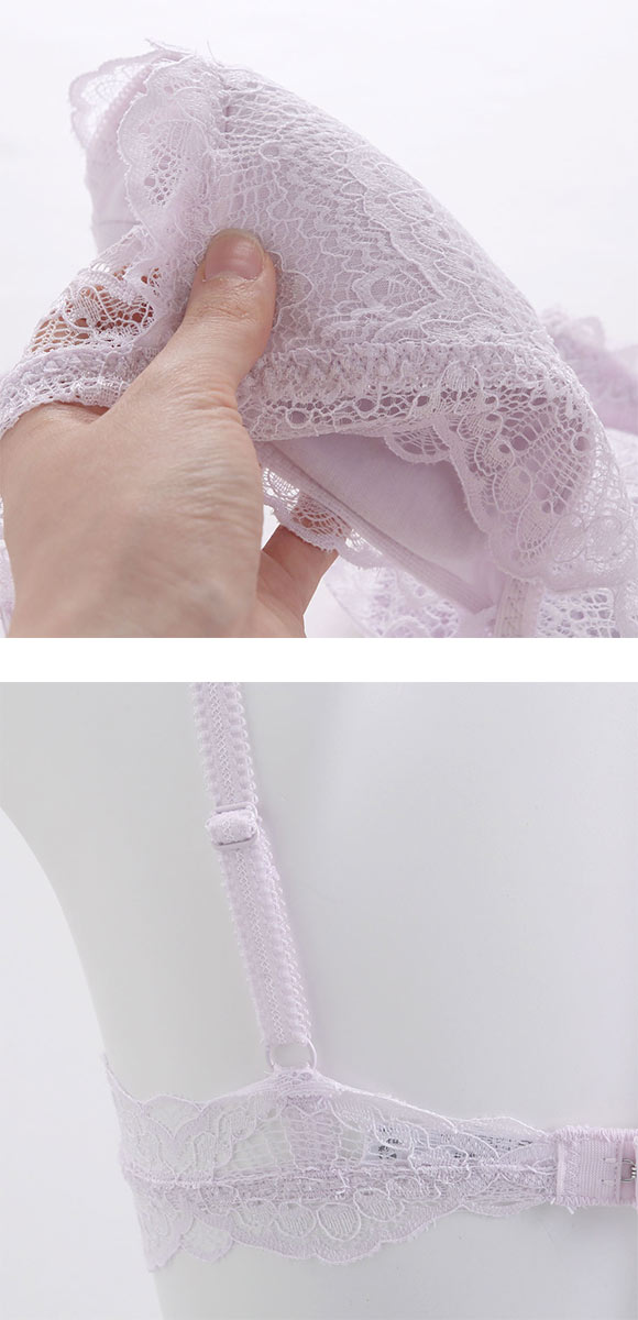 ギャラシー 美乳ブラ ノンワイヤー ブラジャー ブラレット 総レース 単品