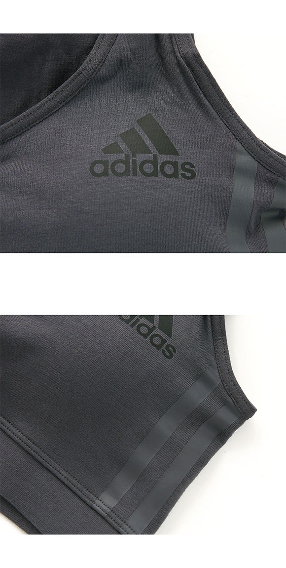 アディダス adidas スリーストライプ ハーフトップ 2枚組 レディース ノンワイヤーブラ スポーツブラ ロゴ