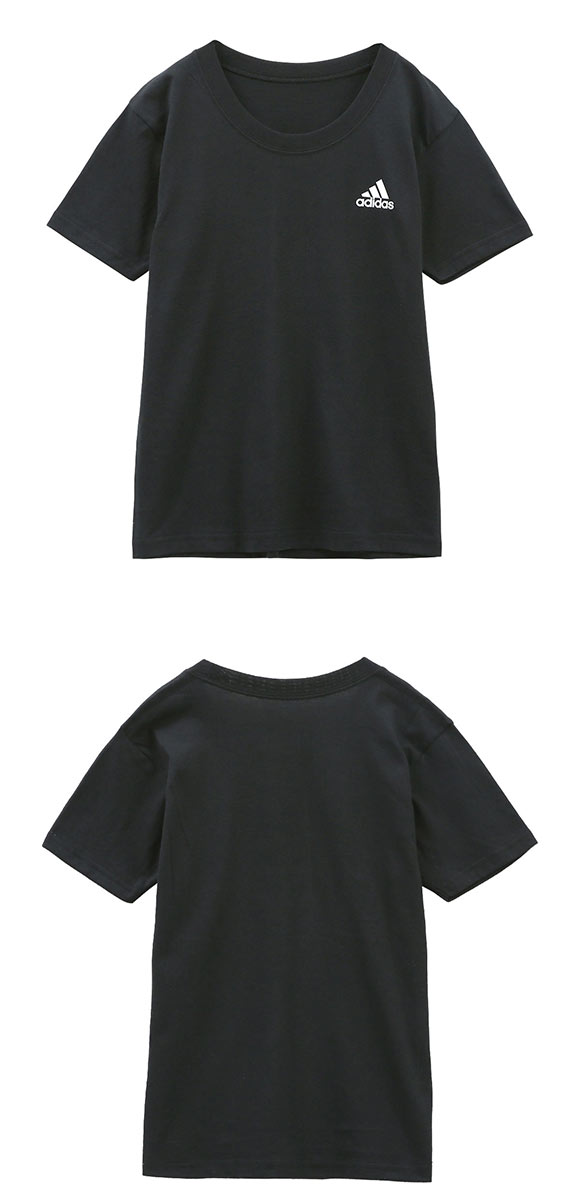 アディダス adidas 2P クルーネック Tシャツ 2枚組 インナー ロゴ キッズ ジュニア 男の子