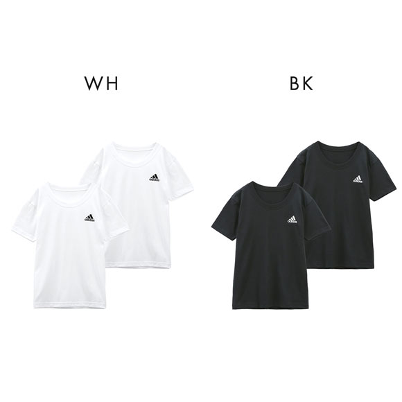 アディダス adidas 2P クルーネック Tシャツ 2枚組 インナー ロゴ キッズ ジュニア 男の子