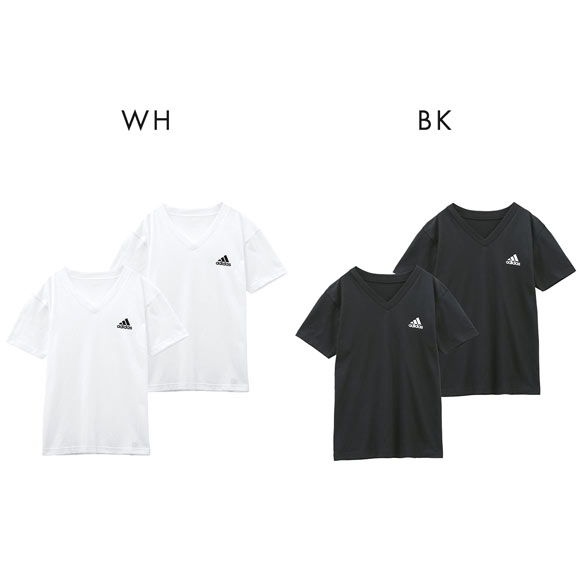 アディダス adidas 2P 半袖 Tシャツ 2枚組 Vネック インナー ロゴ キッズ ジュニア 男の子