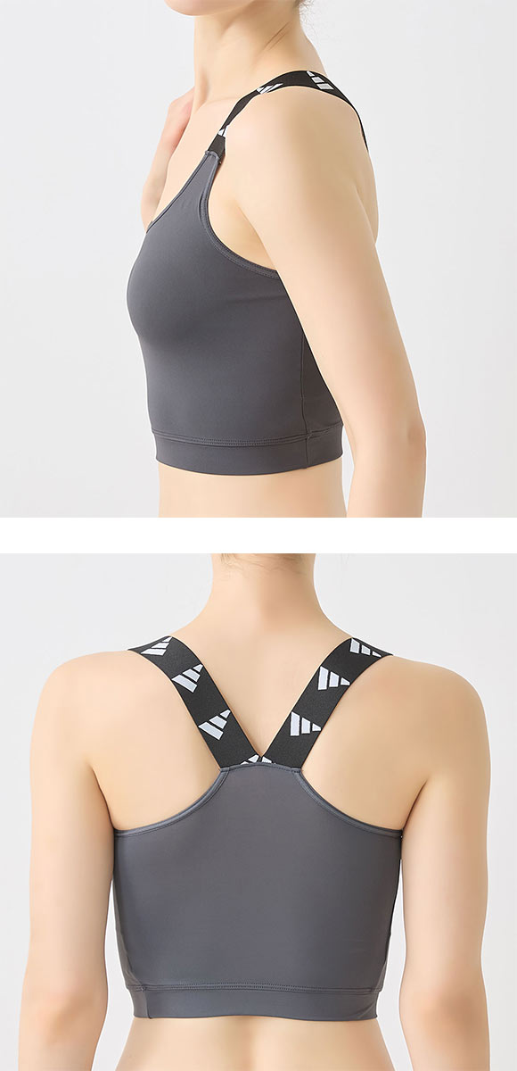アディダス クロップトップ レディース adidas ハーフトップ ノンワイヤー ブラジャー スポーツ 吸汗速乾 接触冷感