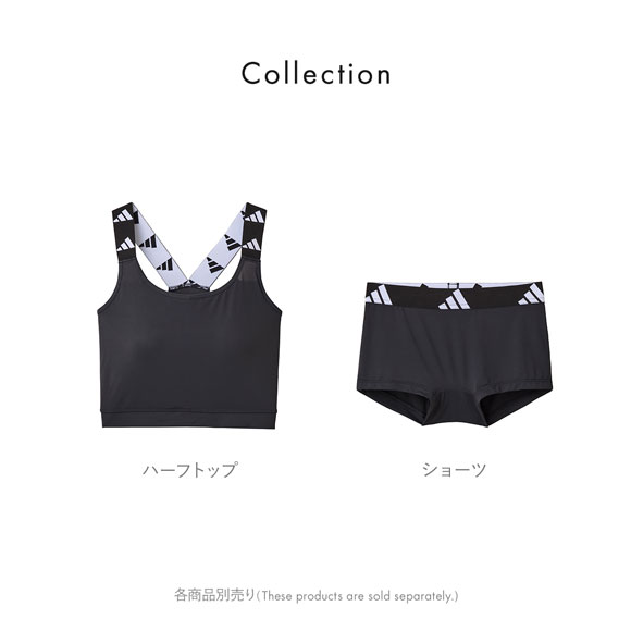 アディダス クロップトップ レディース adidas ハーフトップ ノンワイヤー ブラジャー スポーツ 吸汗速乾 接触冷感