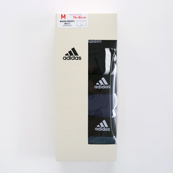 アディダス adidas スリーストライプ ボクサーパンツ 3枚セット メンズ 前とじ スポーツ