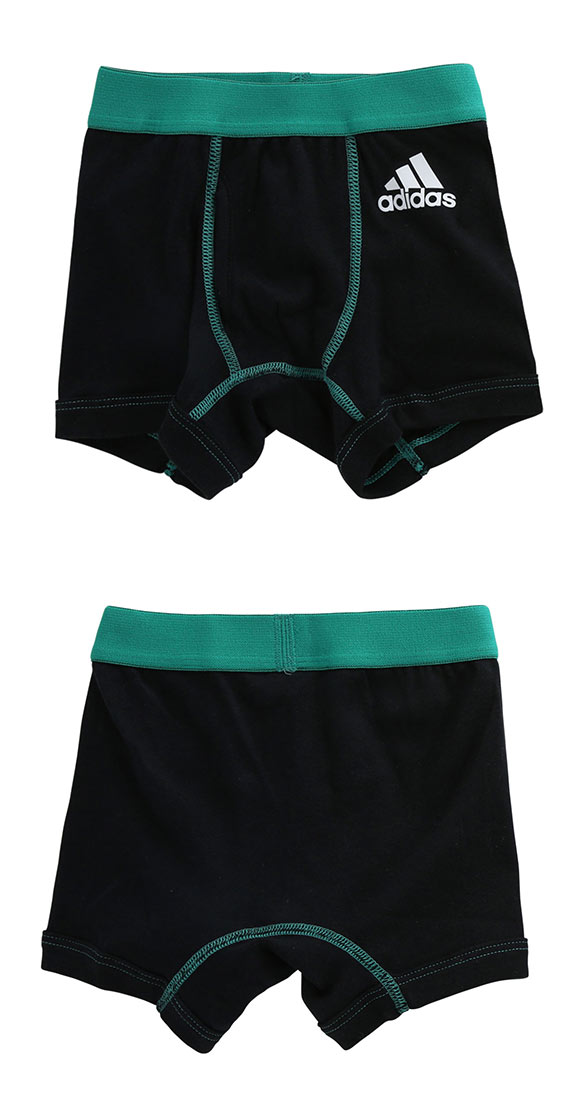アディダス adidas ボクサーパンツ 2枚組 キッズ ジュニア 男の子 前あき 身生地綿100%