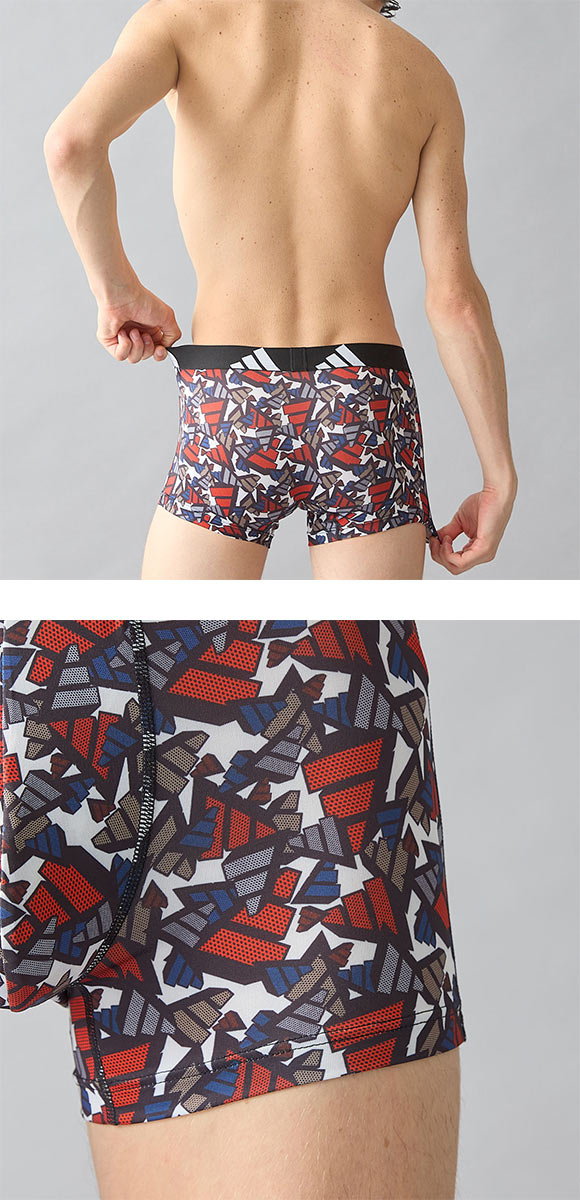 アディダス ロゴ総柄 ボクサーパンツ メンズ adidas カジュアル スポーツ 前閉じ　