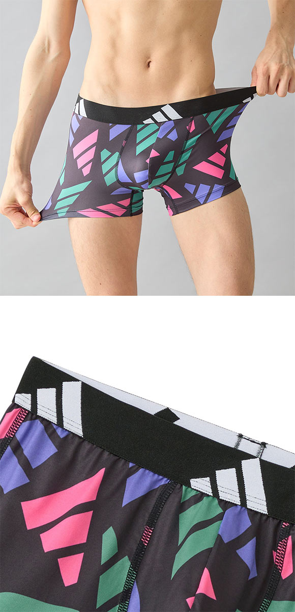 アディダス モノグラム ボクサーパンツ メンズ adidas 総柄 スポーツ 前閉じ　