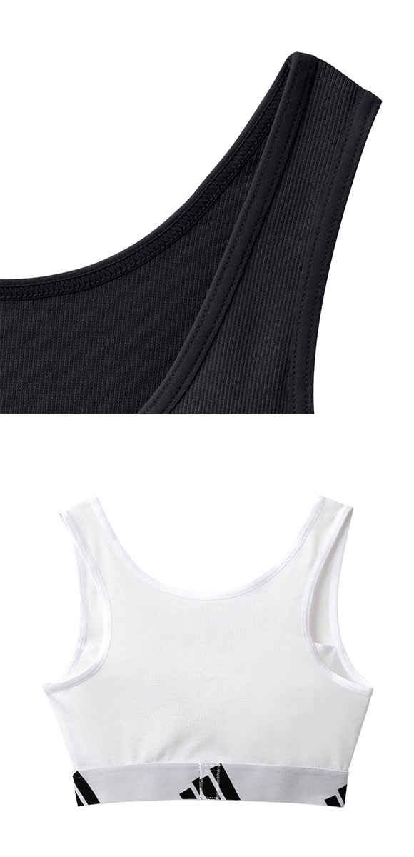 アディダス ガールズ キッズ ジュニア 綿混リブハーフトップ ノンワイヤー ブラジャー adidas