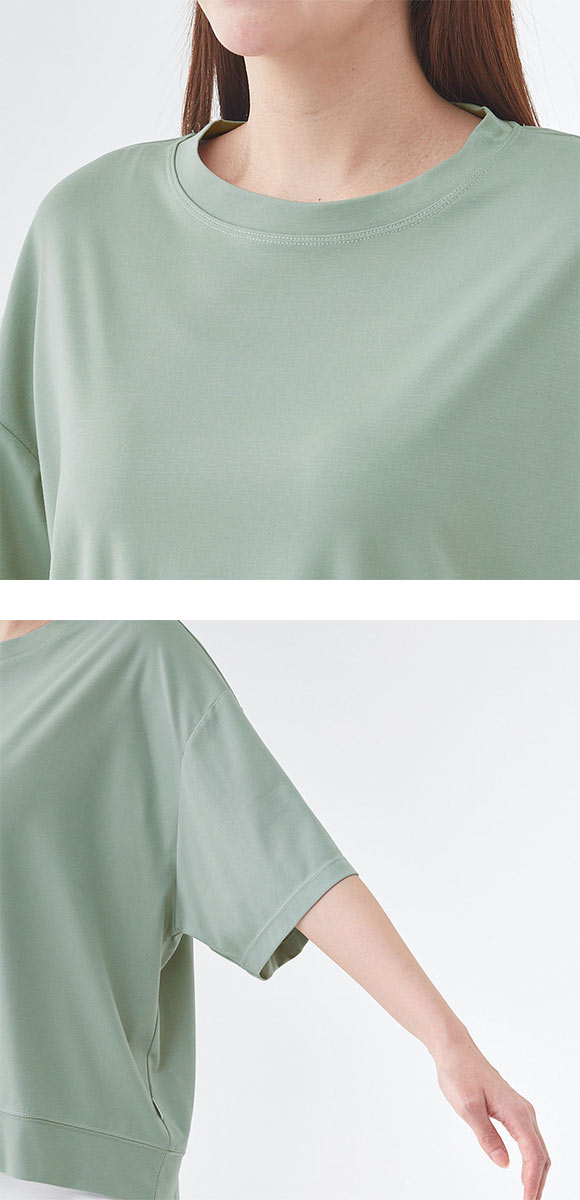 グンゼ UCHI-COLLE 冷感スムース 5分袖シャツ レディース トップス ルームウェア GUNZE ウチコレ