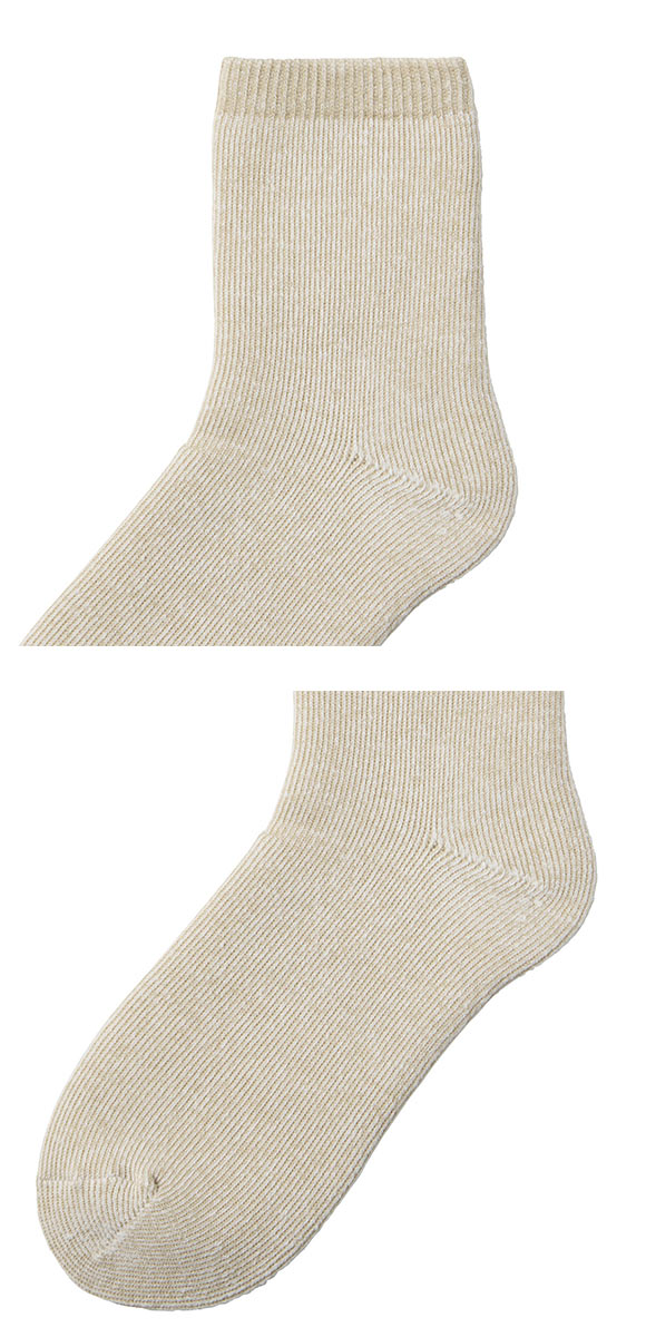 グンゼ UCHI-COLLE 2層編み 裏起毛 ルームソックス クルー丈 レディース 保温 GUNZE ウチコレ