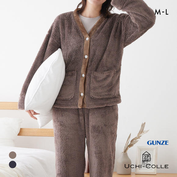 グンゼ UCHI-COLLE ボアフリース パジャマ 上下セット レディース ルームウェア GUNZE ウチコレ