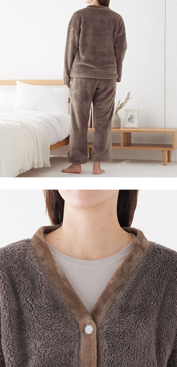 グンゼ UCHI-COLLE ボアフリース パジャマ 上下セット レディース ルームウェア GUNZE ウチコレ