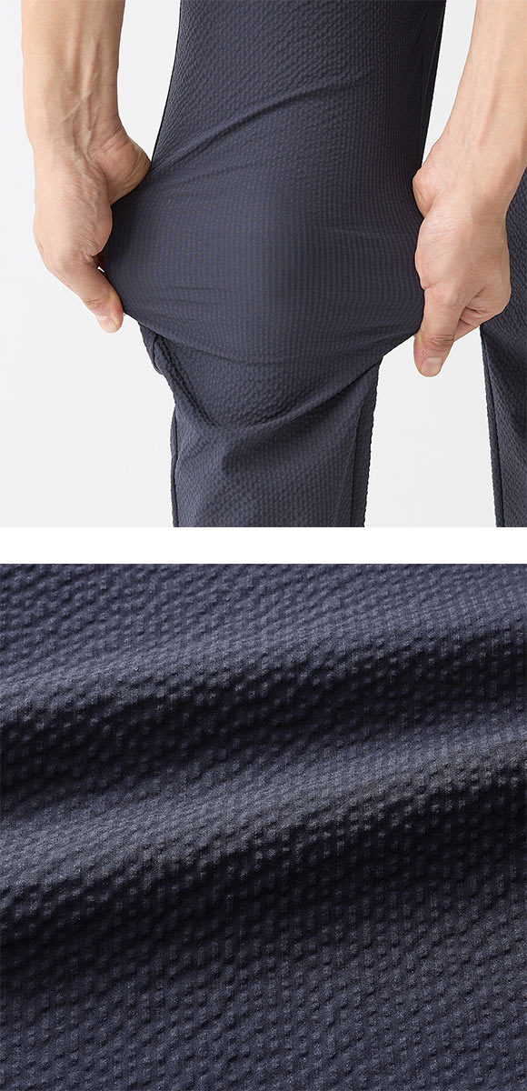 グンゼ BODY WILD シアーサッカー ストレッチ テーパードパンツ メンズ ビジカジ リモートワーク GUNZE ボディワイルド