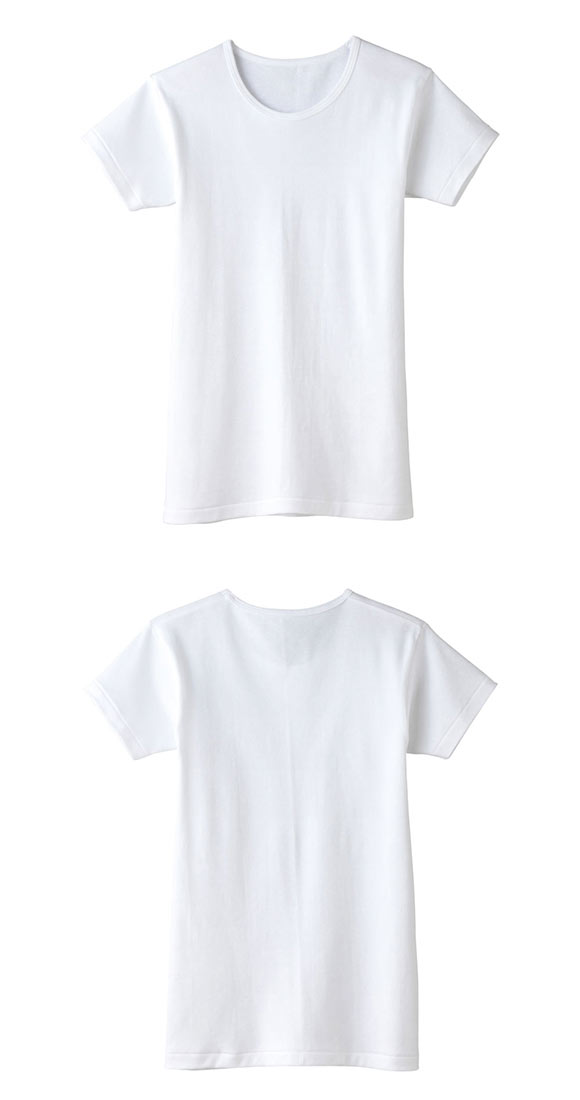 グンゼ GUNZE キッズ ジュニア あったか厚地 丸首 半袖シャツ 2枚組 クルーネック 男児 襟あき広め 本体綿100％