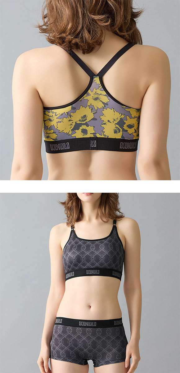 グンゼ ボディワイルド レディース プリントハーフトップ BODYWILD GUNZE